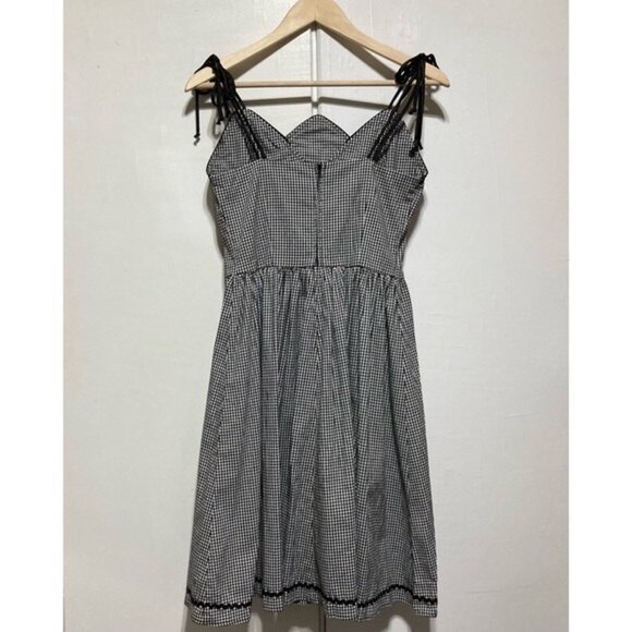 ModCloth Rock Steady Black Gingham Retro Fit and Flare Dress, Small - Picture 8 of 13